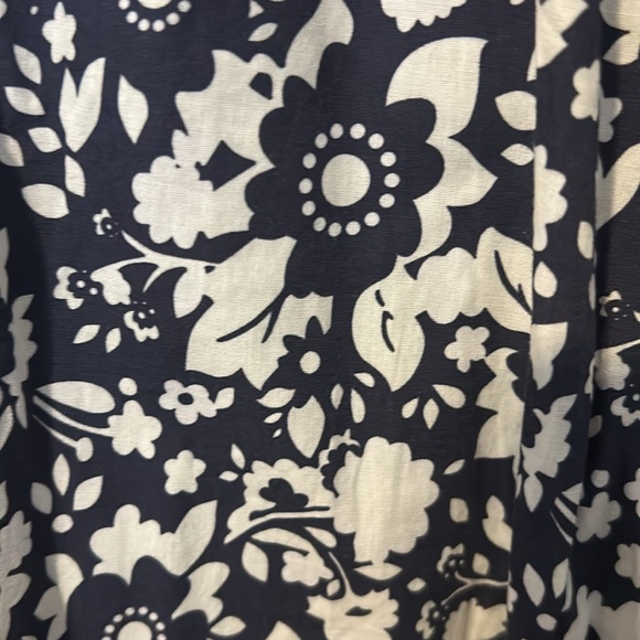 Knee length A line dress. Navy blue and white - Picture 3 of 5